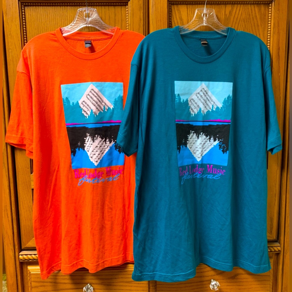 Red Lodge Music Festival Blue & Orange 2-Pack Lot Men’s XL Pre-Shrunk